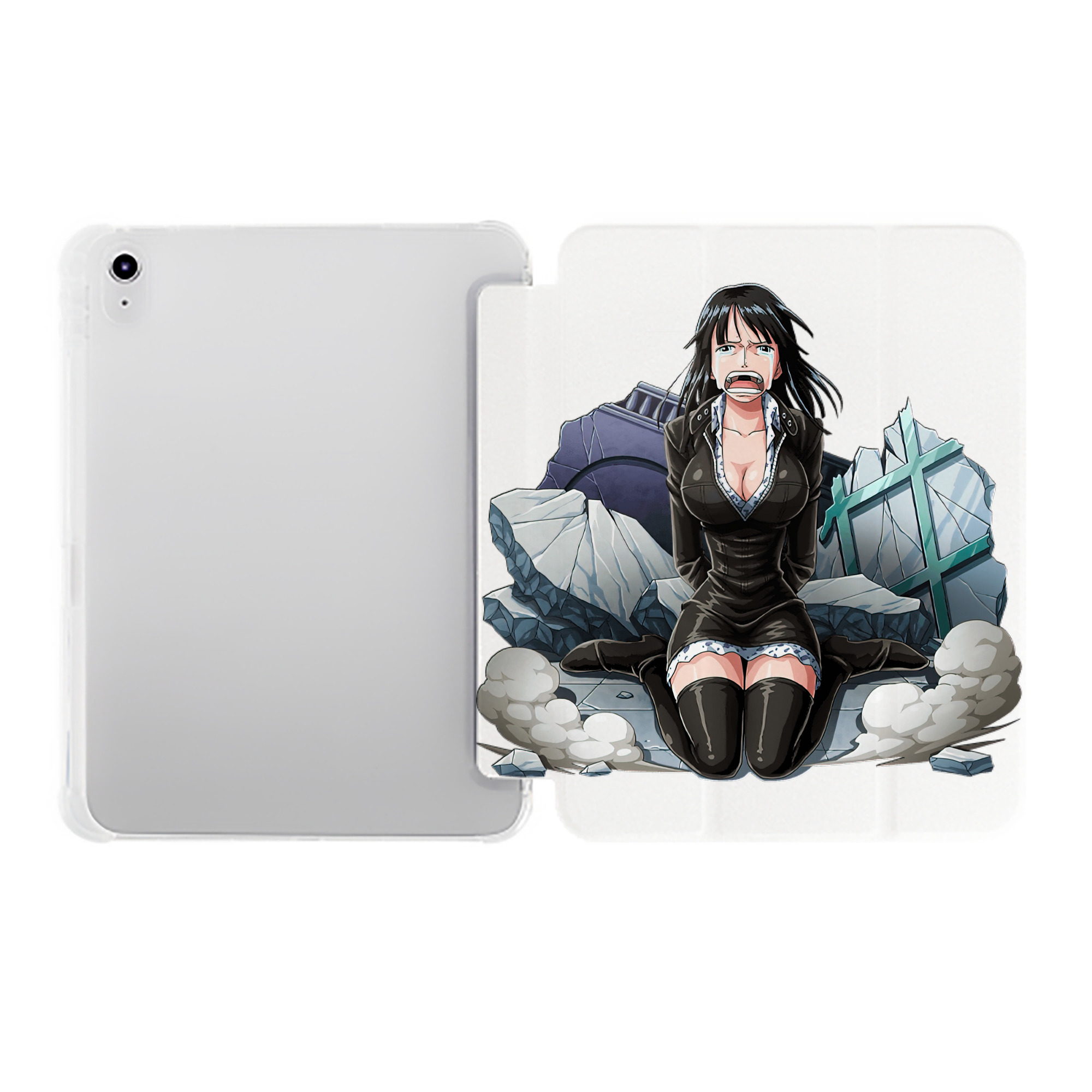 （画像用） ワンピース ニコ・ロビン ONE PIECE Nico Robin IPad ケース ペン収納付き 三つ折りスタンド PUレザー×シリコン 対応機種9.5/10.5/10.9インチ